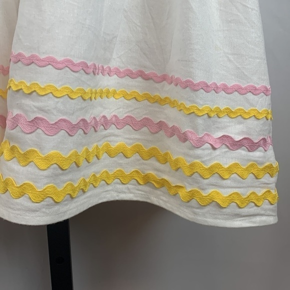 Lisa Marie Hernandez for Target Ric Rac Dress Linen Blend White,Pink,Yellow Sz M - Picture 7 of 11